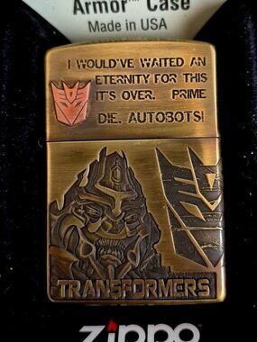 LE Brass Armor Transformers Autobot Zippo Lighter